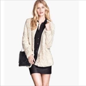 H&M Cream Faux Fur Jacket